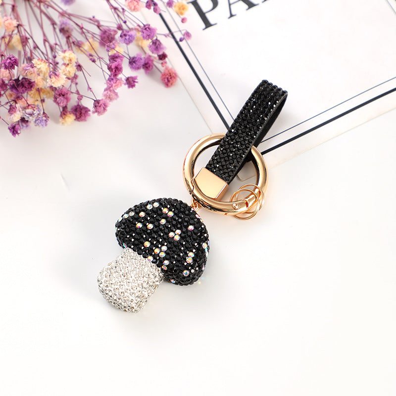 Wholesale 10pcs Zinc Alloy Mushroom Diamond Keychain
